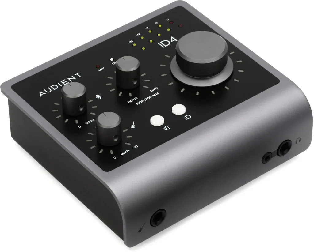 Audient iD4 MkII USB audio interface with mic preamp and headphone output