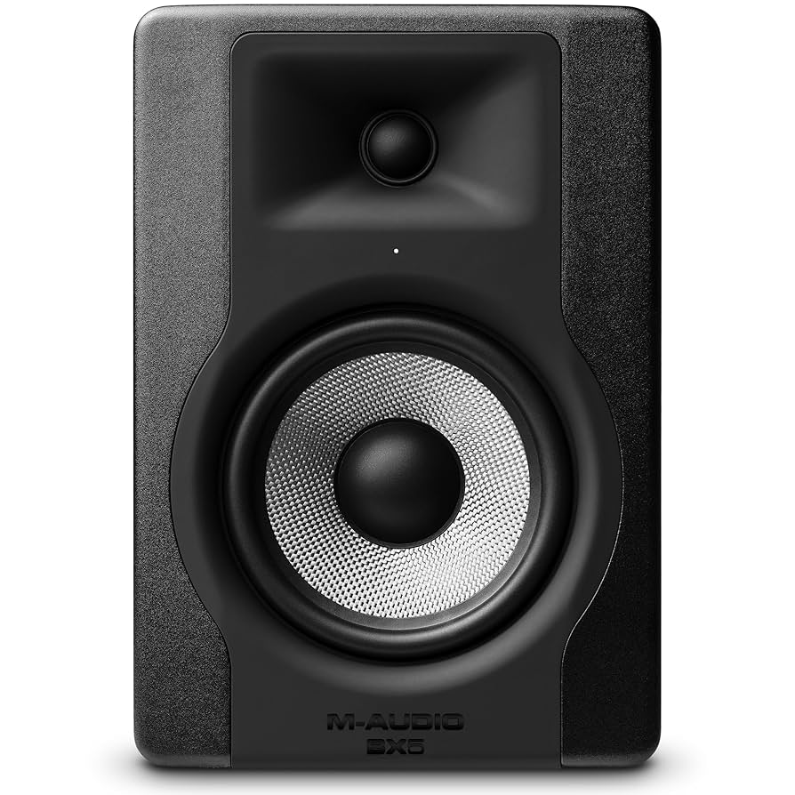 M-Audio BX5 D3 studio monitor with 5-inch woofer and sleek black design