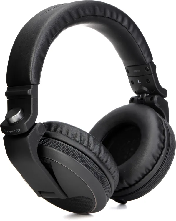 Pioneer DJ HDJ-X5 professional DJ headphones in black, closed-back over-ear design